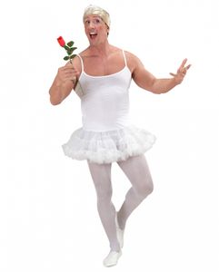 Weißes Prima Ballerina Männerkostüm - Drag Queen Kostüm für Fasching