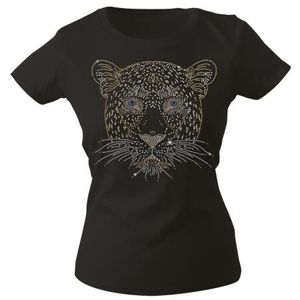 Girly-Shirt mit Strasssteine Glitzer | Raubtier Katze Tiger Großkatze | 15721 | Gr. XS-2XL Größe - XXL