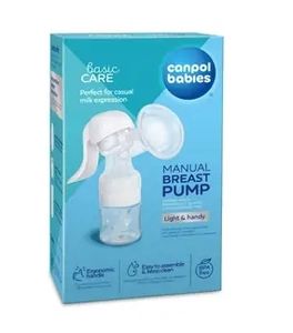 Handmilchpumpe für Mütter - Leichtes und Effizientes Abpumpen von Muttermilch - Sanfte und Praktische MILCHPUMPE für Unterwegs - Tragbare Milchpumpe mit Sauger und Aufbewahrungsflasche - Canpol Manuel