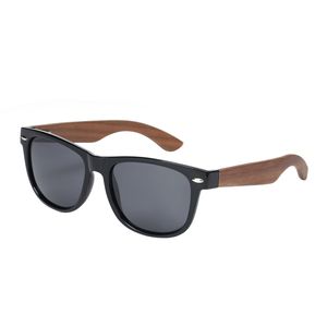 Sonnenbrille selbst tönend Holz Bügel schwarze Gläser