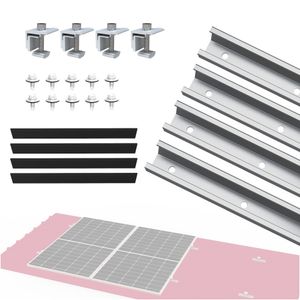 NuaSol PhotovoltaikTrapezblechdach Montageset Befestigung Solarmodul Halterung U-Profil 20cm Solarpanel Halterung mit Endklemme & Schrauben