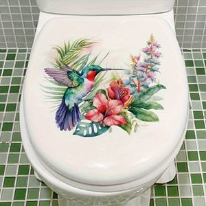 GKA WC Deckel Aufkleber Kolibri Blumen GK25 Toilettendeckel Tattoo selbstklebend Toilette Toilettendeckelaufkleber