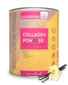 ZUCKERFREIlich Collagen Pulver 240g ohne Zucker, Kollagen mit Vitaminen, zuckerfreies Protein, Spurenelementen, 7.000 mg Kollagenhydrolysat, vanille