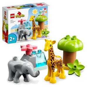 LEGO 10971 DUPLO Wilde Tiere Afrikas, Lernspielzeug für Jungen und Mädchen ab 2 Jahre, Spielzeug-Set für Kleinkinder mit Tierfiguren und Spielmatte