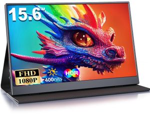 Přenosný monitor, přenosný monitor 15,6 palců, IPS FHD 1080P HDR, externí mobilní obrazovka s Mini HDMI typu C, pro laptop, Mac, PS5, Xbox