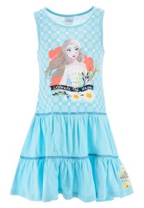 Frozen - Die Eiskönigin Elsa Kinder Mädchen Kleid Träger-Kleid Sommer-Kleid, Farbe:Blau, Größe Kids:110