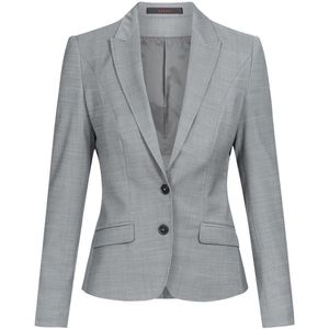 Greiff Corporate Wear Modern with 37.5® Damen Business-Blazer Spitzfacon Slim Fit Schurwollmix Stretch ® Hellgrau 36
