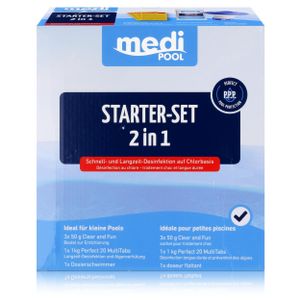 mediPOOL Starter-Set 2in1 ideal für kleine Pools, mit Dosierschwimmer (1er Pack)