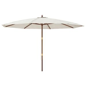 vidaXL Sonnenschirm mit Holzmast Sandfarben 400x273 cm