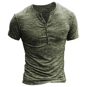 Herrenmode Bedrucktes V-Ausschnitt Kurzarm Top Lässiges Slim Fit T-Shirt,Farbe: Grün,Größe:S