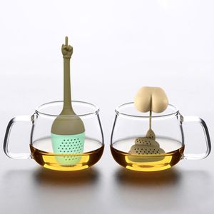 2pcs Tee Infuser lustige Lebensmittelkontakt Grade Silikon kreativer Arsch Poo Form Teesieb Tee Warte Täglich Gebrauch