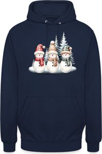 Schneemänner - Weihnachten Nikolaus Weihnachtsgeschenk Uni Hoodie, Navy Blau, XXL