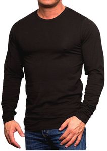 Jack & Jones Langarmshirt Herren Basic Stretch Longsleeve Shirt unifarben Rundhals, JJ-Langarm-Black-XL