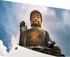 Gartenposter - 120x80 cm - Buddha-Bild im Freien  - Modernes Wandbilder