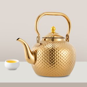 2L konvice na čaj z nerezové oceli s odnímatelným sítkem na čaj, konvice na přípravu čaje a kávy Gold