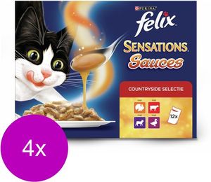 Felix - Sensations mit Fleisch in Sauce, 12x100g  x 4