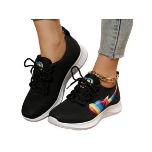 Damen Walkingschuhe Trainer Sneaker Outdoor Fitness Freizeitschuhe Atmungsaktive Sportschuhe Schwarz,Größe:EU 41