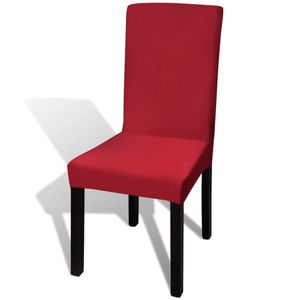 vidaXL 6 ks Poťahy na stoličky Bordeaux Rovné elastické