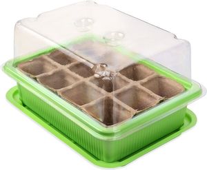 Schramm® 6 Stück Anzucht Set Gewächshaus Anzucht Schale Töpfe Zimmergewächshaus 20,5 x 15,5 x 11 cm für 72 Anzuchttöpfe  Anzuchtset Mini-Gewächshaus