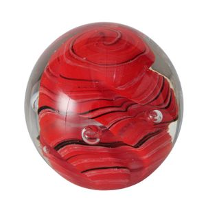 Briefbeschwerer "Amera" aus Glas in rot in Kugelform, 8 cm - Handarbeit - Glasart - Beschwerer, Glasfigur, Glasskulptur, Glas