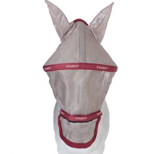 Horseware Rambo Plus Fly Mask Untreated, Größe:VB, Farbe:oatmeal/cherry