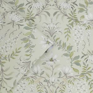 Laura Ashley Vlies Tapete | Parterre Sage - 10 m x 0.52 m