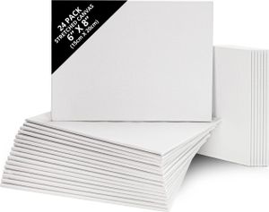 Belle Vous 24 Stk Leinwand zum Bemalen Set - 15 x 20 cm - Bespannte Leinwand Rahmen - Leinwand für Acrylfarben und Ölmalerei sowie zum Skizzieren und