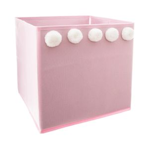 Atmosphera Úložný box na hračky ružový s brmbolcami