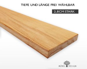WildBuche Massivholz Regal 19cm tief / 2,8cm stark - Wandboard - Schwebendes Massivholz Wandregal