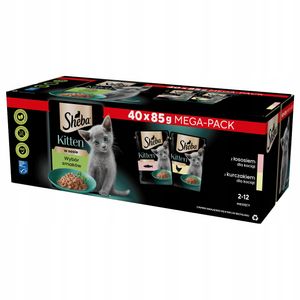 Sheba Katzen Nassfutter für Kitten im Portionsbeutel mit Lachs und Huhn in Sauce Multipack 40x85g