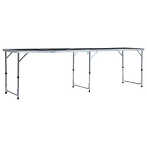 vidaXL Klappbarer Bier-Pong-Tisch 240 cm Schwarz