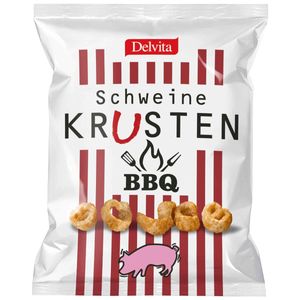 Delvita BBQ Schweinekrusten 125 g / Speckkrusten / Knabberei / low carb Snack