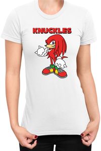 Knuckles koszulka damska Sonic the Hedgehog Sega Mascot, S / Biały