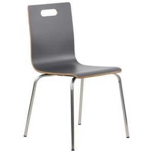 Stacionární konferenční židle WERDI A, opěrák a sedák z laminované překližky, rám z nerezové oceli, šedá