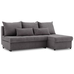 Ecksofa VENEZIA mit Schlaffunktion und Bettwäschebehälter. Eleganter POSO-Stoff 022. Füllung: Schaumstoff