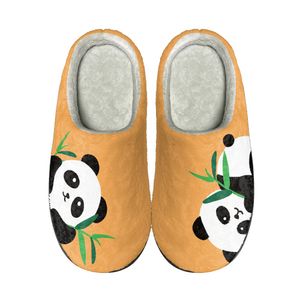 Interessante Cartoon-Tierdruck-Hause-Baumwollhausschuhe Herren-Damen-Sandalen aus Plüsch, lässig, halten warme Schuhe, Thermo-Slippe