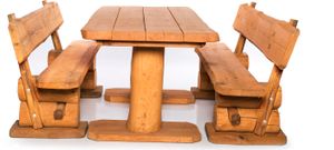 Gartenmöbel-Set "Rustikal" Farbton Pinie 200x200x80 cm Essgruppe für 8 Personen