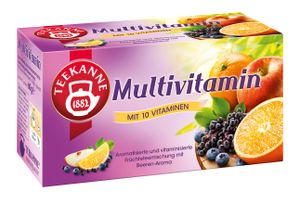 Teekanne Früchtetee Multivitamin mit 10 Vitaminen | 20 Teebeutel