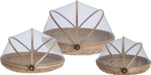 Set mit 3 Körben für Lebensmittel der Home&Styling Collection, Bambus, 38x34x12 cm, braun