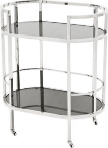 Casa Padrino Luxus Bar Trolley Servierwagen aus Edelstahl und Glas 70 x 43 x H. 81 cm - Luxus Hotel & Restaurant Einrichtung Möbel