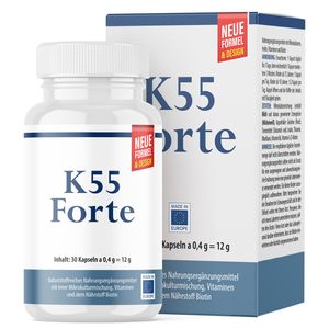 K55 Forte Kapseln Nahrungsergänzungsmittel mit Mikrokulturen, Inulin, Vitaminen und Biotin