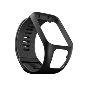 Černý náhradní řemínek k chytrým hodinkám, silikonový, pro TomTom Runner 3/2 Spark 3 Cardio + Music