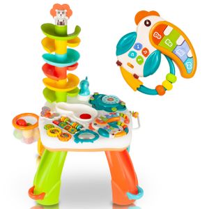 MalPlay Baby Spieltisch Musikspielzeug | Baby erstes Keyboard | Licht & Sound | mit Tiergeräusche | Babyspielzeug Lernspielzeug für Kinder ab 18 Monaten