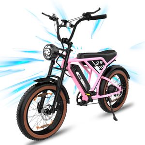 RCB Elektrisches Mountainbike für Erwachsene, maximal 50 km (25km im Elektromodus), 48V/ 15Ah herausnehmbare Batterie, vordere Federung 20" E-Bikes für Erwachsene, 7-Gang 250w 25km/h