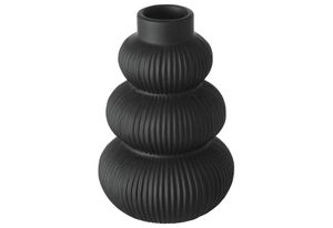 Blumenvase Schwarz Matt 21cm Moderne Boho Stil aus Keramik