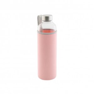 Trinkflasche, Glas, rosa, ca. 0,5 l