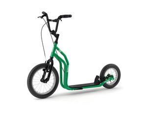 Yedoo Three Roller Scooter Tretroller - für Erwachsene und Teenager, bis 120 kg, mit Luftreifen 16/12 und verstellbarem Lenker Grün