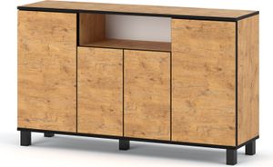 Skandinavische Kommode Sideboard Holz 140x80x35 für Wohnzimmer, Flur oder als Kommode Schlafzimmer - Minimalistisches Design - Lancelot Eiche
