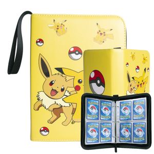Pikachu Sammelalbum für 400 Kartenfächer, tragbares Mini-Album, Scrapbook-Album kompatibel, versiegeltes Cartoon-Sammelkarten