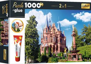 Zestaw puzzli TREFL 2w1 Zamek Drachenburg w Siebengebirge, Niemcy 1000 elementów z klejem